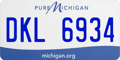 MI license plate DKL6934