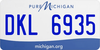 MI license plate DKL6935
