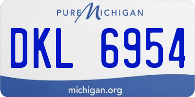 MI license plate DKL6954