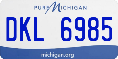 MI license plate DKL6985