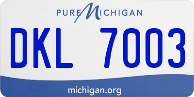 MI license plate DKL7003
