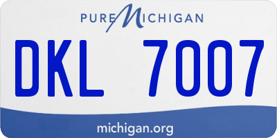 MI license plate DKL7007