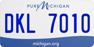 MI license plate DKL7010