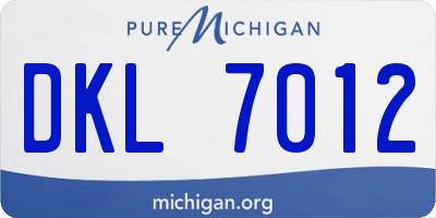 MI license plate DKL7012