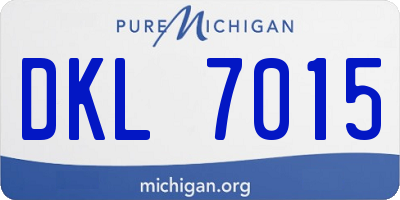 MI license plate DKL7015