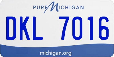 MI license plate DKL7016