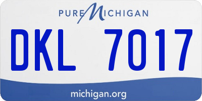 MI license plate DKL7017