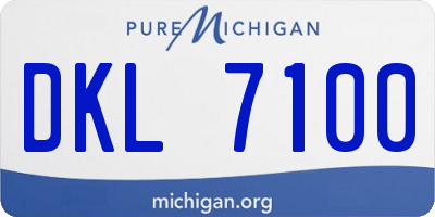 MI license plate DKL7100