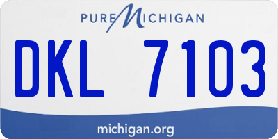 MI license plate DKL7103