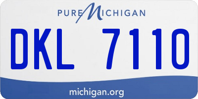 MI license plate DKL7110