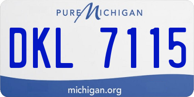 MI license plate DKL7115