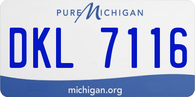 MI license plate DKL7116