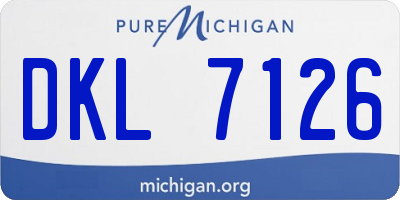 MI license plate DKL7126