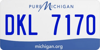 MI license plate DKL7170