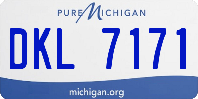 MI license plate DKL7171