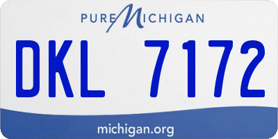 MI license plate DKL7172