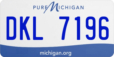 MI license plate DKL7196