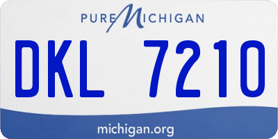 MI license plate DKL7210