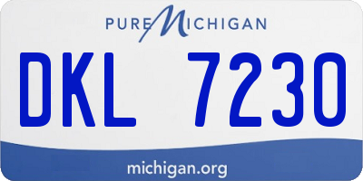 MI license plate DKL7230