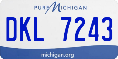 MI license plate DKL7243