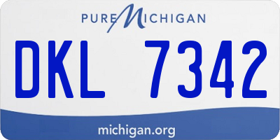 MI license plate DKL7342