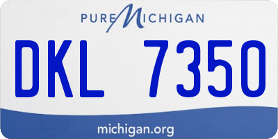 MI license plate DKL7350