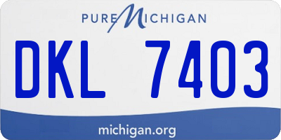 MI license plate DKL7403