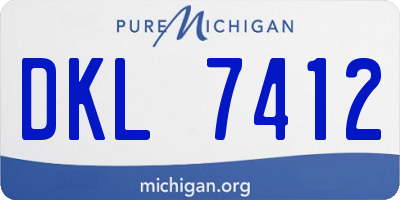 MI license plate DKL7412