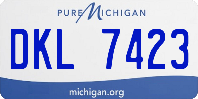 MI license plate DKL7423
