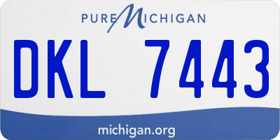MI license plate DKL7443