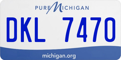 MI license plate DKL7470