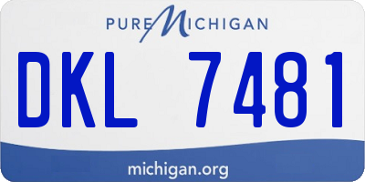 MI license plate DKL7481