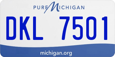 MI license plate DKL7501