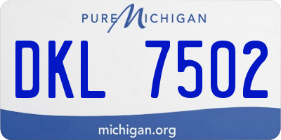 MI license plate DKL7502