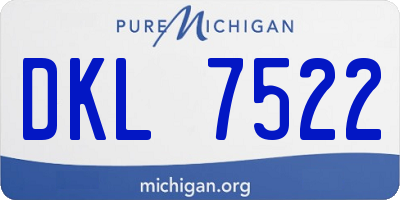 MI license plate DKL7522
