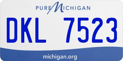MI license plate DKL7523