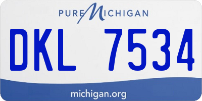 MI license plate DKL7534