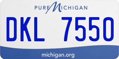 MI license plate DKL7550