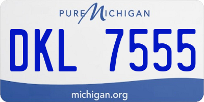 MI license plate DKL7555