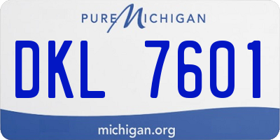 MI license plate DKL7601