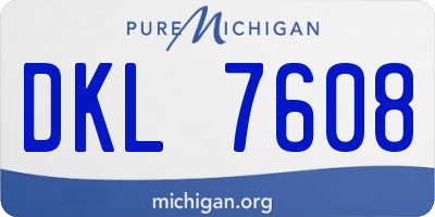 MI license plate DKL7608