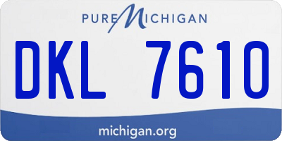 MI license plate DKL7610