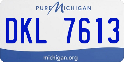 MI license plate DKL7613