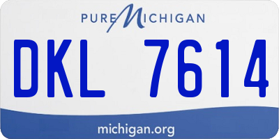 MI license plate DKL7614