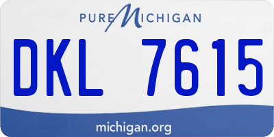MI license plate DKL7615
