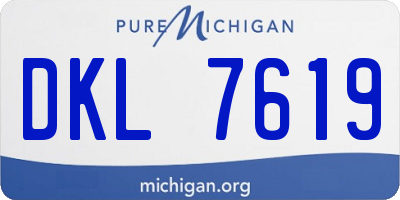 MI license plate DKL7619
