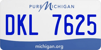 MI license plate DKL7625
