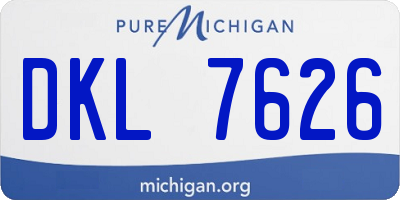 MI license plate DKL7626