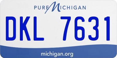 MI license plate DKL7631