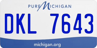 MI license plate DKL7643